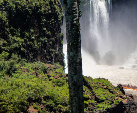 Iguazu Falls on the border of Brazil and Argentina in Iguazu National Parkの写真素材