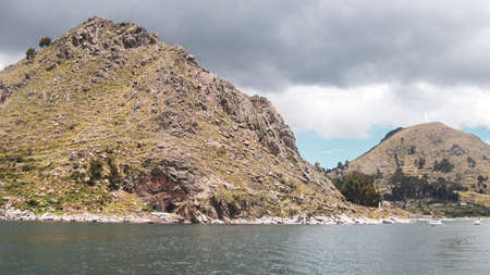 coast of lake titica in bolivian side
