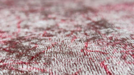 Detailed view of pink fabric texture background. Close up background of pink fabric design.