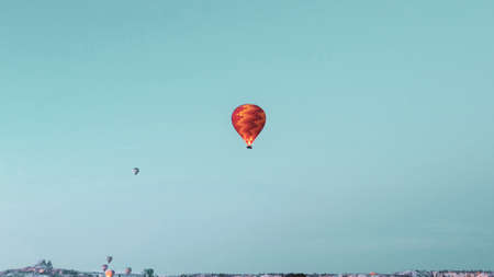 Lots of Hot air balloons at the sunrise sky landscape in Cappadocia, Turkeyのeditorial素材