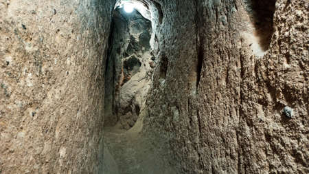 Gumusler underground city surrounded by walls in Nigdeのeditorial素材