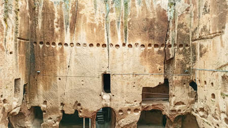 Gumusler ruins and the monastery surrounded by walls in Gumusler, Nigdeのeditorial素材