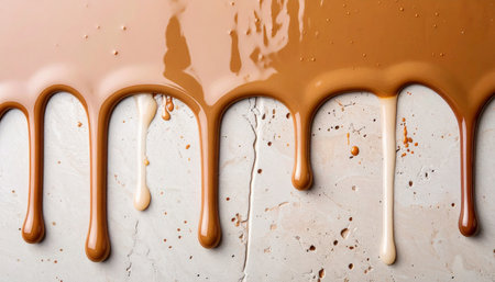 Ceramic glaze drips frozen mid flow, matte and glossy contrast in pastel and vintage tonesの素材
