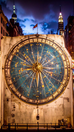Realistic antique star map showing constellations, glowing connection lines, subtle parchment texture, celestial ambient lighting, no faces, no text, wide copy spaceの素材