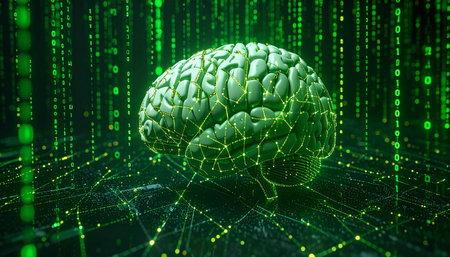 Realistic white clay brain sculpture with gold kintsugi repair lines placed on dark slate stone surface, natural soft lightの素材