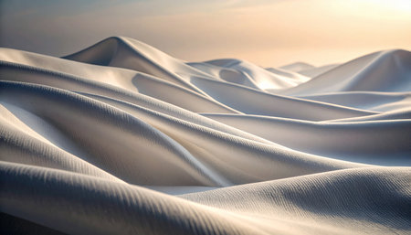 Macro close up of natural soft white linen folds with gentle shadow patterns, minimal abstract calm concept, natural diffused lightの素材