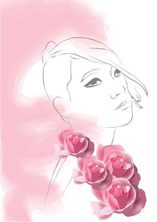 Woman pinkのイラスト素材