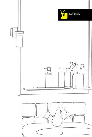 Vector interior bathroomのイラスト素材