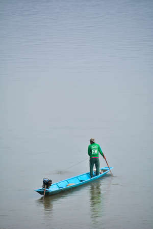 Fishing, boating and fishing.の写真素材