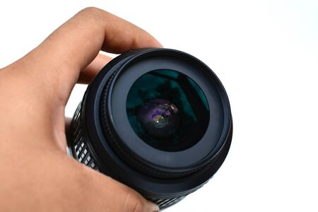 camera Lens and white background
