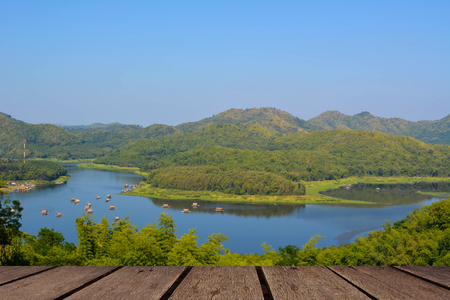 Dam tourist cruise to eat ,swim and woodの写真素材
