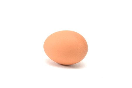 Fresh eggs on white backgroundの写真素材