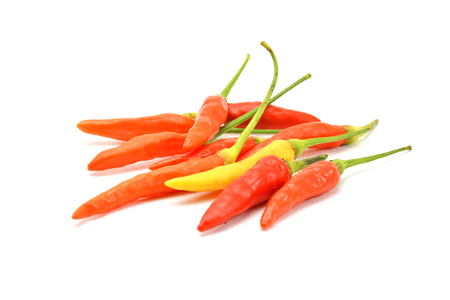 Fresh chilli isolated on whiteの写真素材
