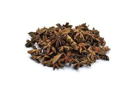 star anise on white backgroundの写真素材