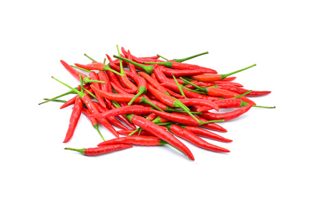 Red chili pepper isolated on a white backgroundの写真素材