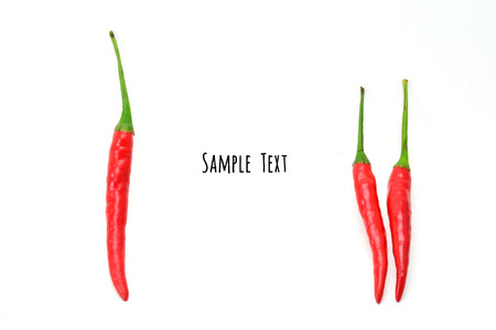 Red chili pepper isolated on a white backgroundの写真素材