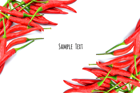 Flame red chili pepper isolated on a white backgroundの写真素材