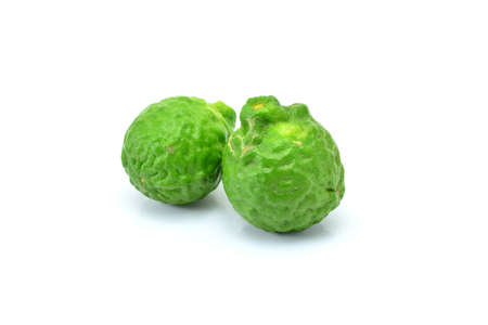 Bergamot fruit isolated on white backgroundの写真素材
