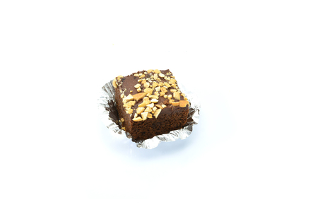 Brownie on white backgroundの写真素材