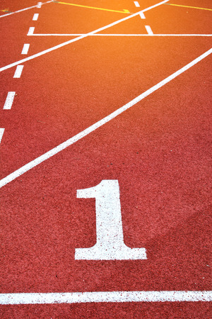 Running track number on stadiumの写真素材
