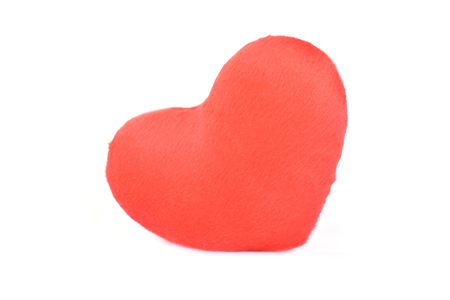 Red heart shape on white backgroundの写真素材