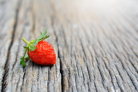 strawberry on wood backgroundの写真素材