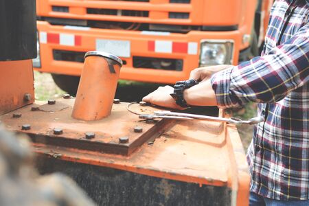 Portrait of engineer working on site