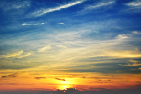 Blur of focus sky sunset backgroundの写真素材