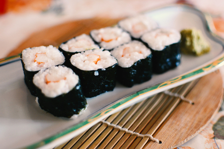 Sushi with wasabi Japanese foodの写真素材