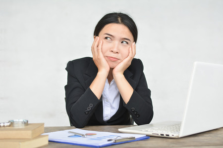 Close up of businesswomen working in office selective and soft focusの写真素材
