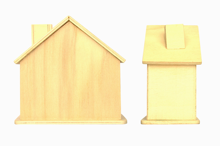 Little wood house on white backgroundの写真素材