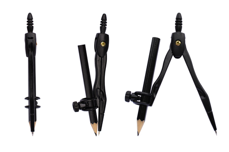 Group of compasses on white backgroundの写真素材
