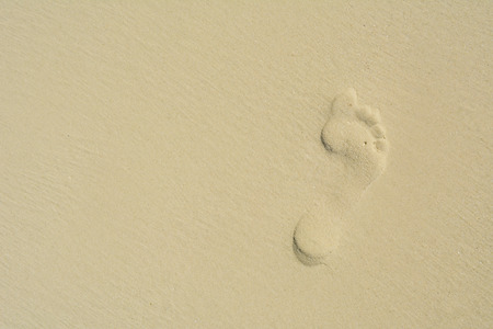 Footprint on the sandの写真素材