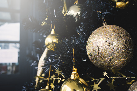 Christmas tree with  accessory ,Merry Christmas and Happy New year concept,selective and soft focusの写真素材