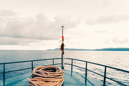 View of seascape in ferry with the bright day on summer season.の写真素材