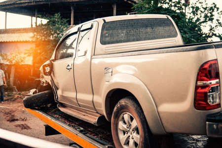 Car accident during rainy season
