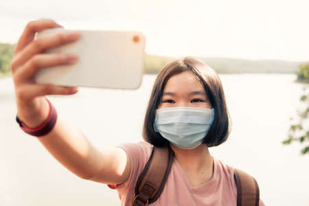 Relaxing woman travel after lockdown, Let 'go on holiday and live our lives.