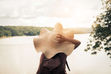 Relaxing woman travel after lockdown, Let 'go on holiday and live our lives.の写真素材