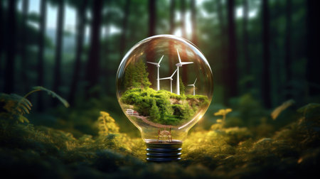 Protecting the world and green energy , environmental protection , sustainable development.の素材