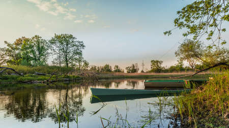 River and boatsの写真素材