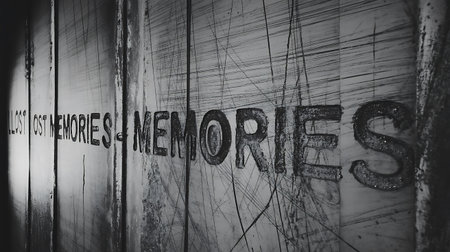 The word MEMBERS is written on an old wooden door.の素材