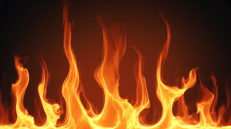 Fire flames isolated on black background. Abstract fire flames background. Vector illustration.の素材