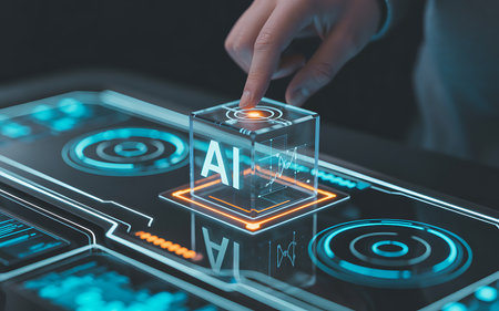 AI artificial intelligence (AI) and machine learning concept. 3D Renderingの素材