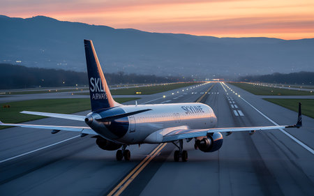 Lufthansa Airbus A319-111 takes off from Frankfurt Airportの素材