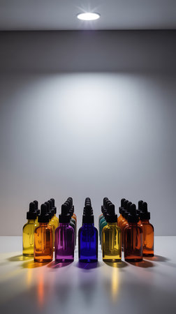 Perfume bottles on a white background. 3d rendering.の素材