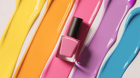 close up of nail polish bottle on white background with clipping path.の素材