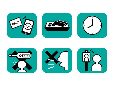 Infectious disease control icon setのイラスト素材