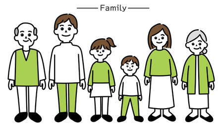 Illustration of a family of fourのイラスト素材