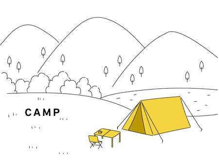 Camp background image illustrationのイラスト素材