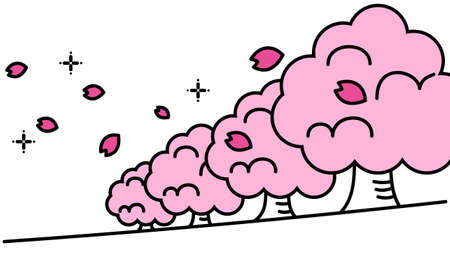 Cherry Blossom Background Stock Illustrationのイラスト素材